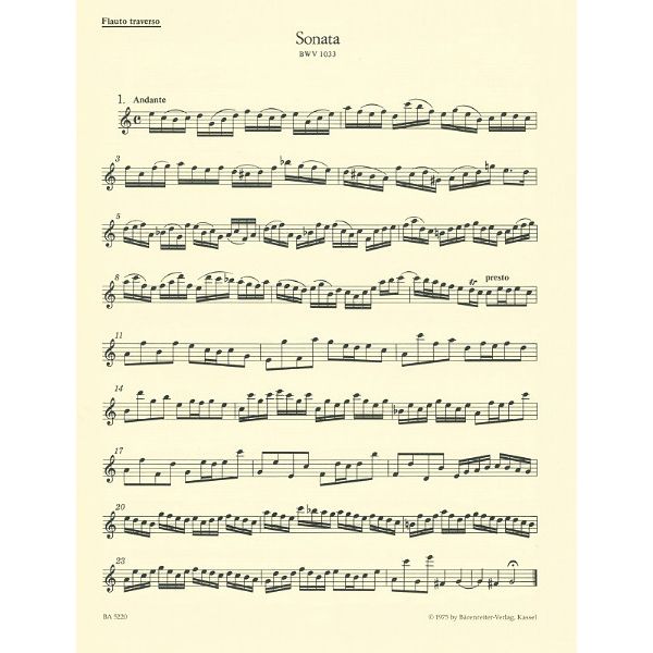 Bärenreiter Bach 3 Sonatas Flute