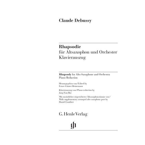 Henle Verlag Debussy Rhapsodie Altsax