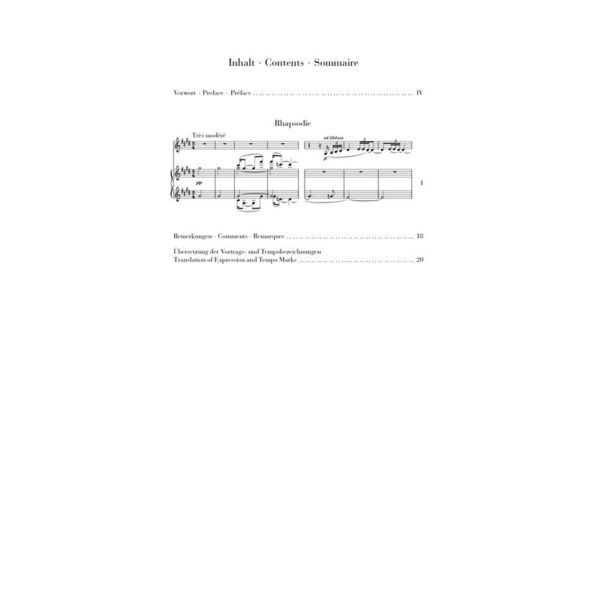 Henle Verlag Debussy Rhapsodie Altsax