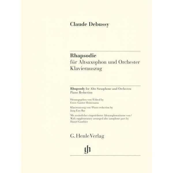 Henle Verlag Debussy Rhapsodie Altsax