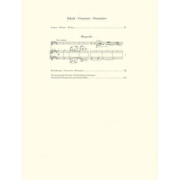 Henle Verlag Debussy Rhapsodie Altsax