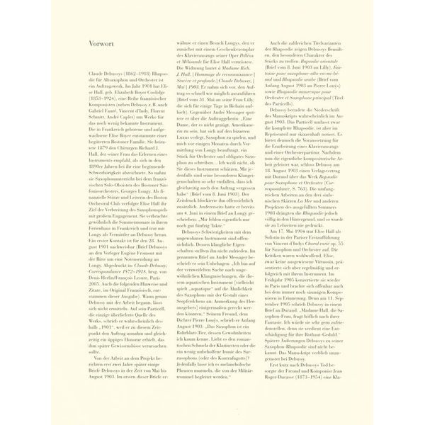 Henle Verlag Debussy Rhapsodie Altsax