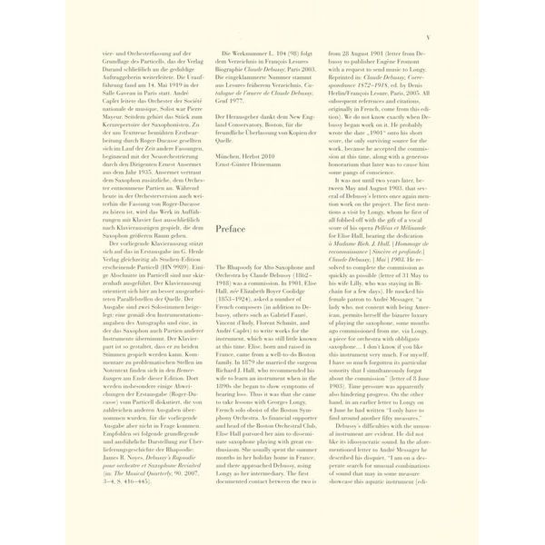 Henle Verlag Debussy Rhapsodie Altsax
