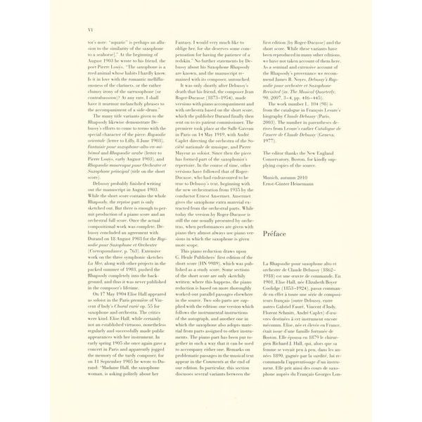 Henle Verlag Debussy Rhapsodie Altsax