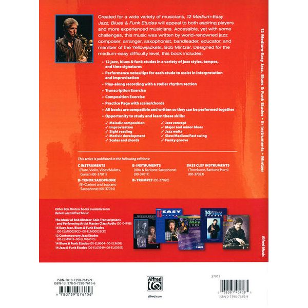Alfred Music Publishing 12 Medium Jazz Etudes Eb