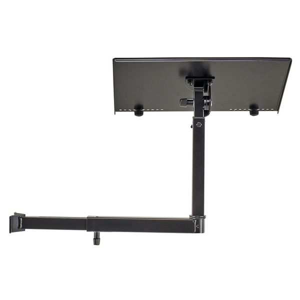 Supporto Per Laptop K&M 12155 In Acciaio Nero - Treppiede Pieghevole Per Stage, Ufficio E Presentazioni, Ripiano Regolabile, Made In Germany