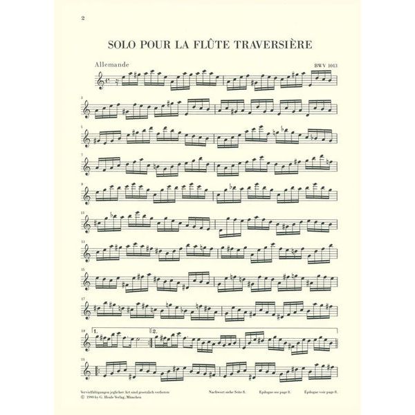 Henle Verlag Bach Partita a-moll for Flute