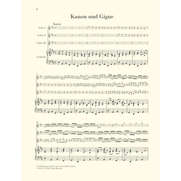Henle Verlag Pachelbel Canon Gigue D Major