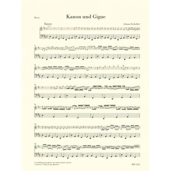 Henle Verlag Pachelbel Canon Gigue D Major