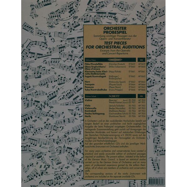 Edition Peters Orchester Probe Klarinette