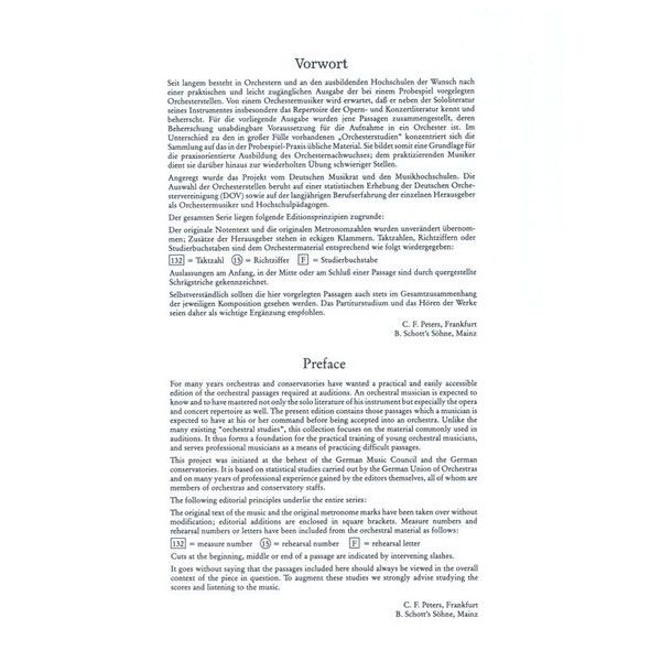 Edition Peters Orchester Probe Klarinette