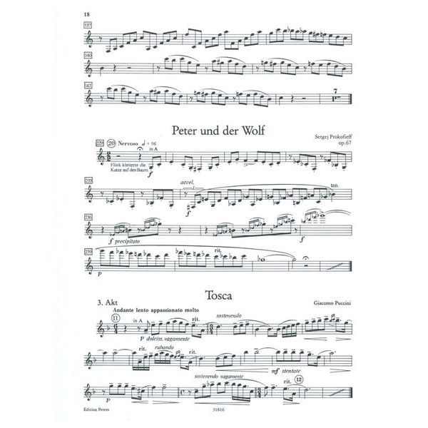 Edition Peters Orchester Probe Klarinette
