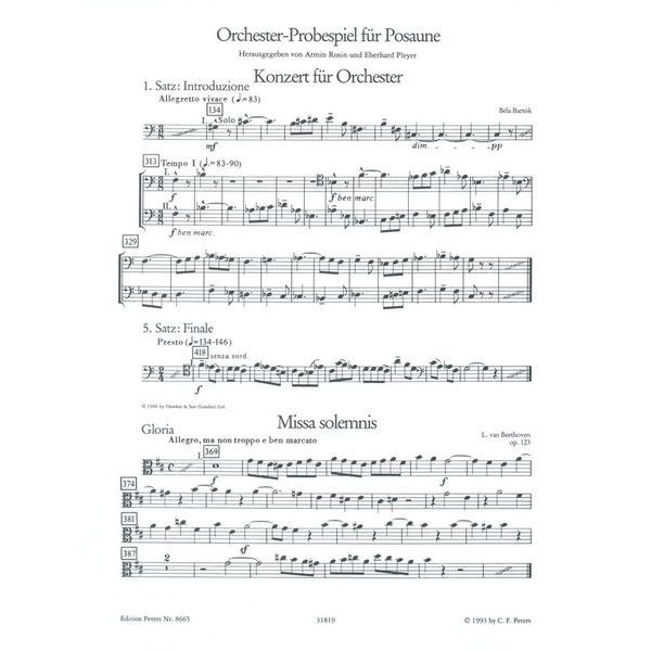 Edition Peters Orchester Probespiel Posaune