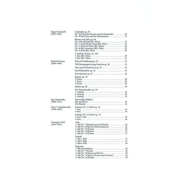 Edition Peters Orchester Probespiel Tuba