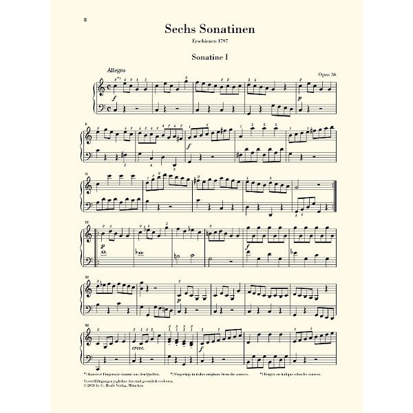 Henle Verlag Clementi Sechs Sonatinen