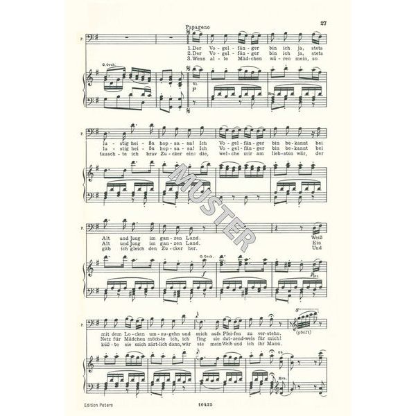 Edition Peters Mozart Zauberflöte KV 620