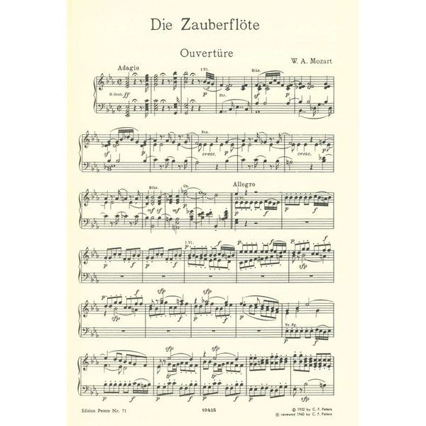 Edition Peters Mozart Zauberflöte KV 620