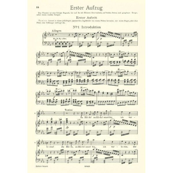 Edition Peters Mozart Zauberflöte KV 620