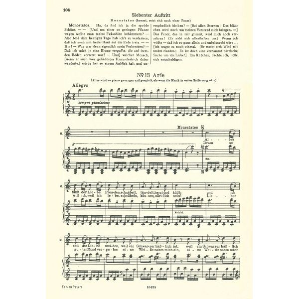 Edition Peters Mozart Zauberflöte KV 620