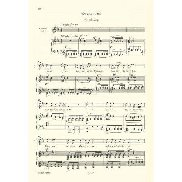 Edition Peters Mendelssohn Elias op.70