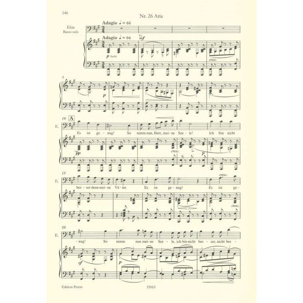 Edition Peters Mendelssohn Elias op.70