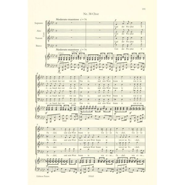 Edition Peters Mendelssohn Elias op.70