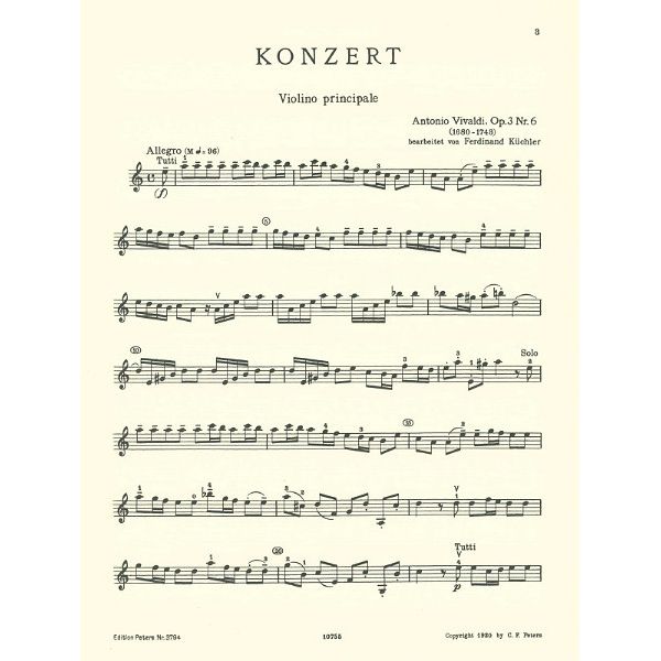 Edition Peters Vivaldi Concert a-moll op.3