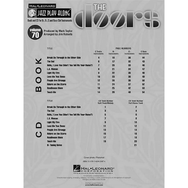 Hal Leonard Jazz Play-Along The Doors