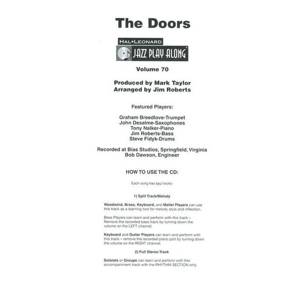 Hal Leonard Jazz Play-Along The Doors
