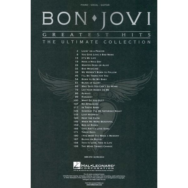 Hal Leonard Bon Jovi Greatest Hits
