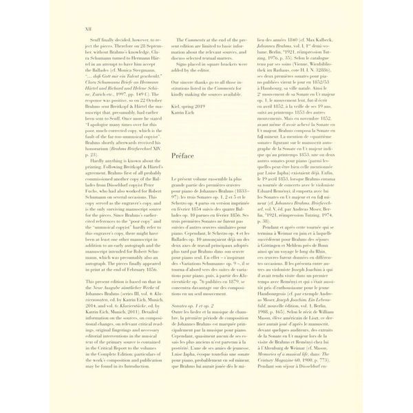 Henle Verlag Brahms Sonate Scherzo Ballade