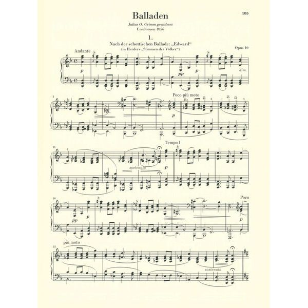 Henle Verlag Brahms Sonate Scherzo Ballade