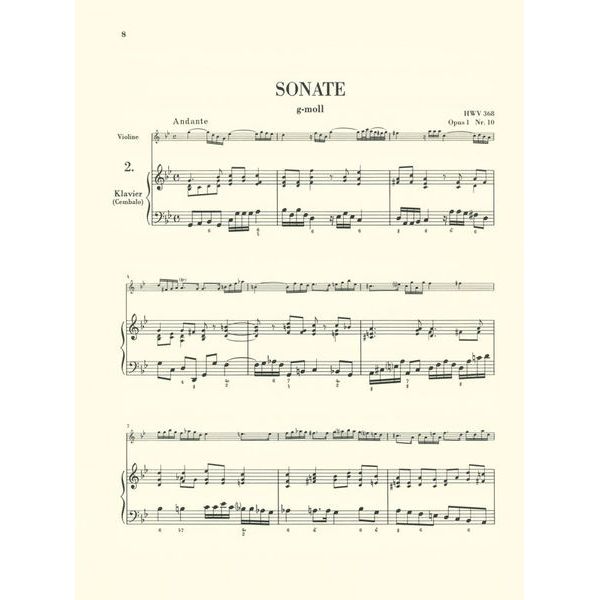 Henle Verlag Händel Sieben Sonaten Violin