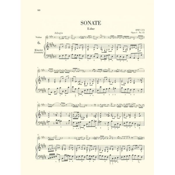 Henle Verlag Händel Sieben Sonaten Violin