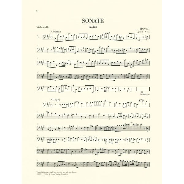 Henle Verlag Händel Sieben Sonaten Violin