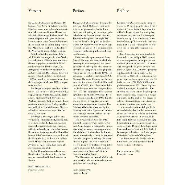 Henle Verlag Debussy Deux Arabesques