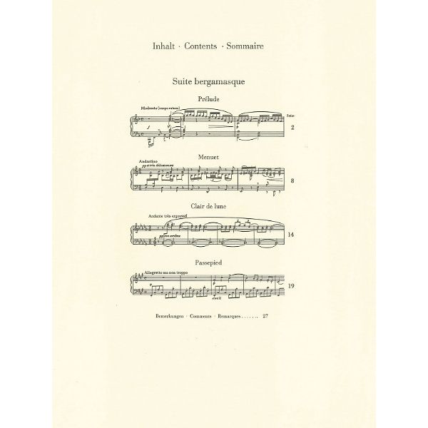 Henle Verlag Debussy Suite bergamasque