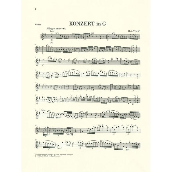 Henle Verlag Haydn Violinkonzert G-Dur