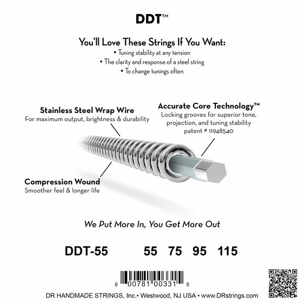 DR Strings Drop-Down Tuning DDT-55
