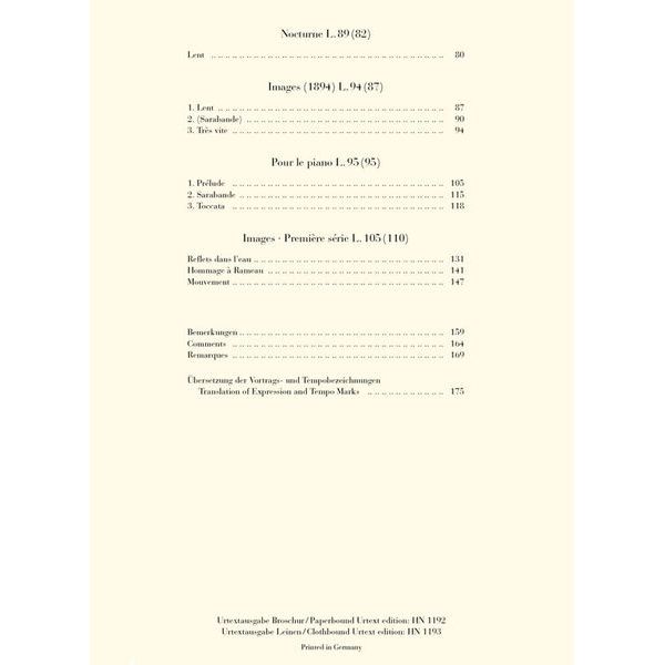 Henle Verlag Debussy Klavierwerke 1