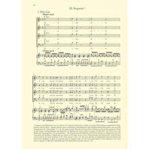 Bärenreiter Mozart Requiem KV626