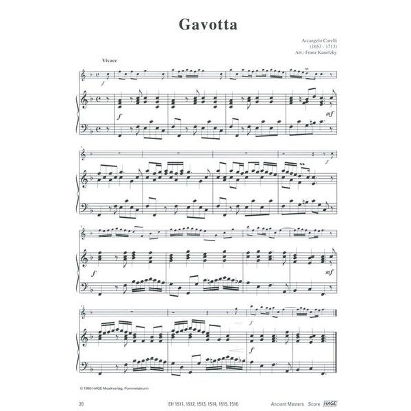 Hage Musikverlag Alte Meister Rec Piano