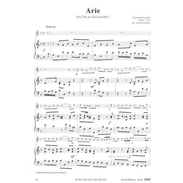 Hage Musikverlag Alte Meister Rec Piano