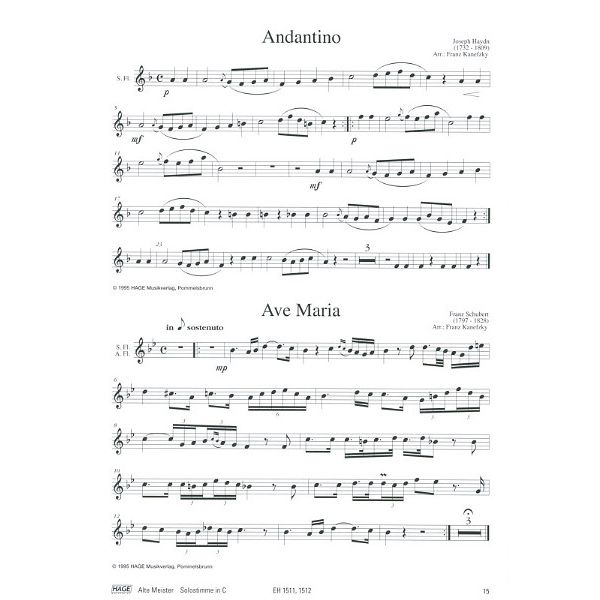 Hage Musikverlag Alte Meister Rec Piano