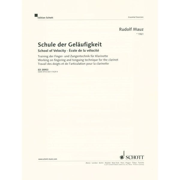 Schott Schule der Geläufigkeit Klarin