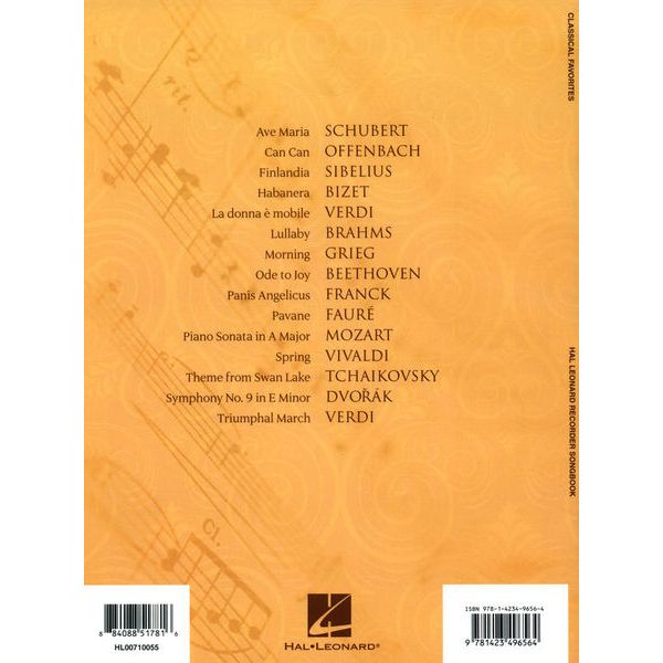 Hal Leonard Classical Favorites Recorder