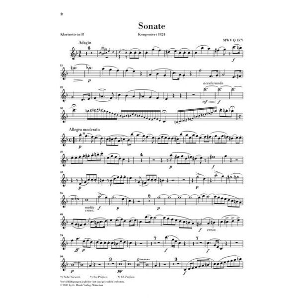 Henle Verlag Mendelssohn Sonata Eb major Cl