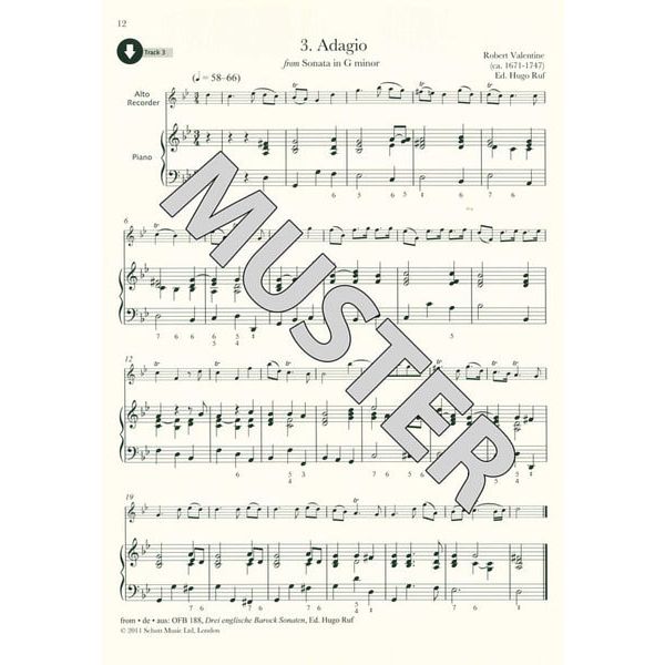 Schott Baroque Recorder Anthology 4