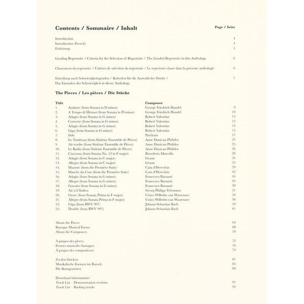 Schott Baroque Recorder Anthology 4