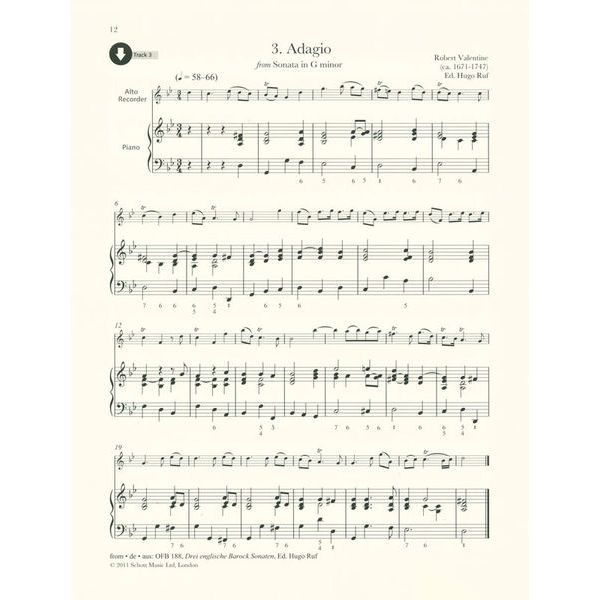 Schott Baroque Recorder Anthology 4